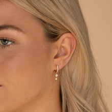 Sapphire Double Dangling Huggie Earrings