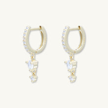Sapphire Double Dangling Huggie Earrings