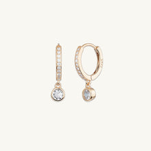 Sapphire Drop Hoop Earrings
