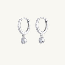 Sapphire Drop Hoop Earrings