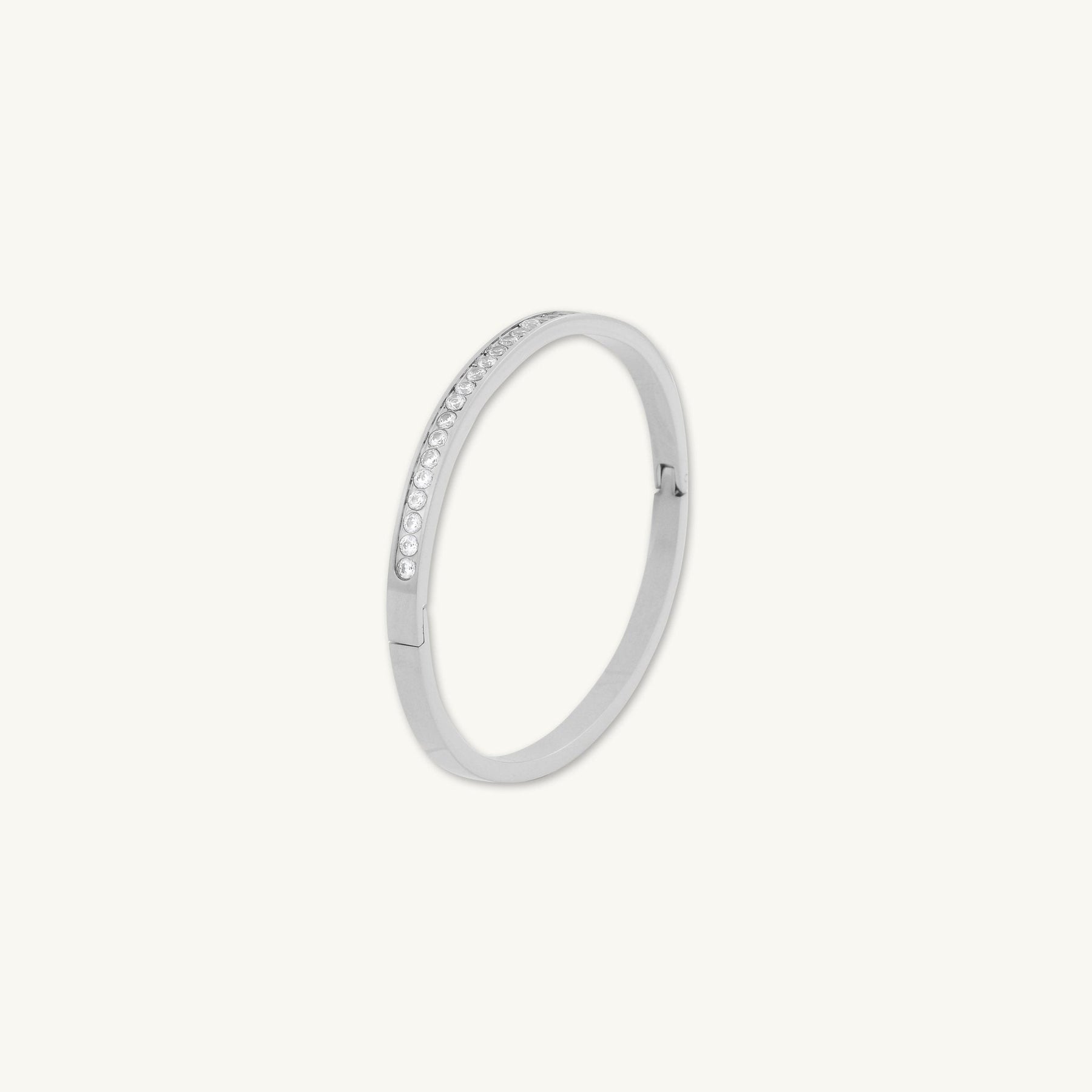 Sapphire Hinged Bangle Bracelet