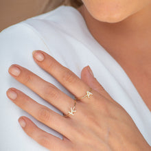 Sapphire Initial Letter Ring (Silver)