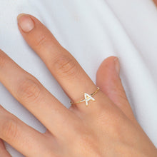 Sapphire Initial Letter Ring (Size 9)