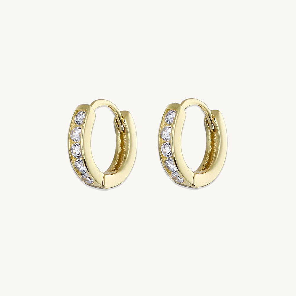 Sapphire Inlay Huggie Earrings