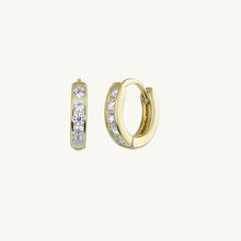 Sapphire Inlay Huggie Earrings