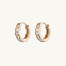 Sapphire Inlay Huggie Earrings