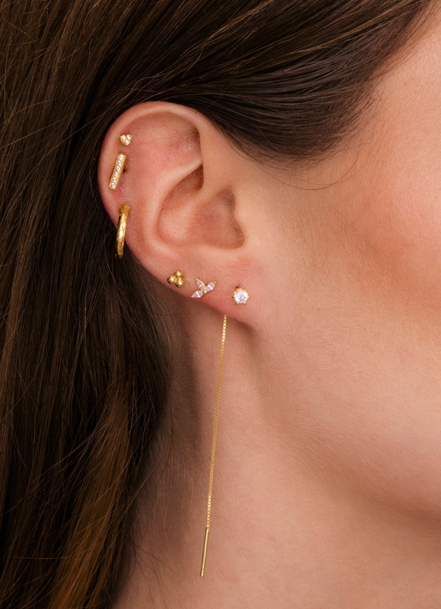 Sapphire Long Threader  Earrings