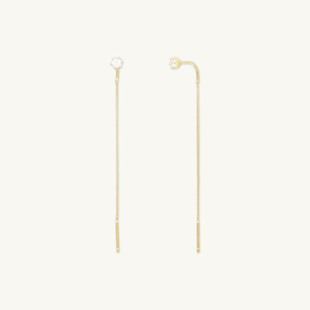 Sapphire Long Threader  Earrings