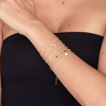 Sapphire Round Tennis Link Chain Bracelet
