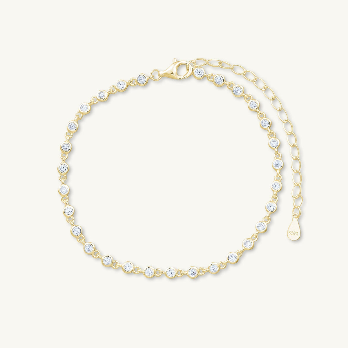 Sapphire Round Tennis Link Chain Bracelet