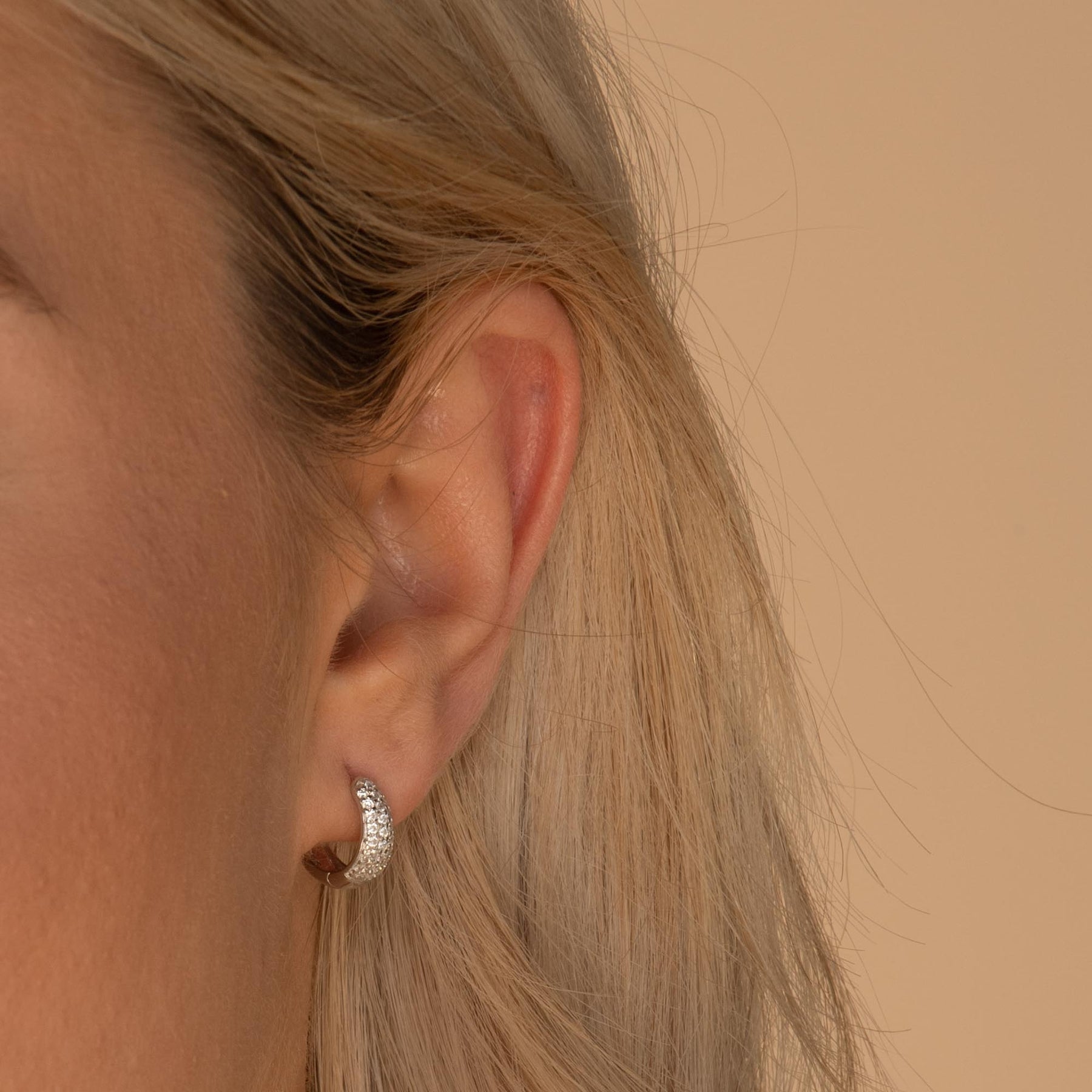 Sapphire Thick Dome Huggie Earrings