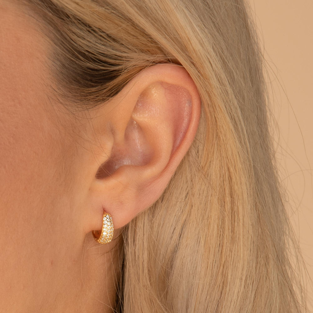 Sapphire Thick Dome Huggie Earrings