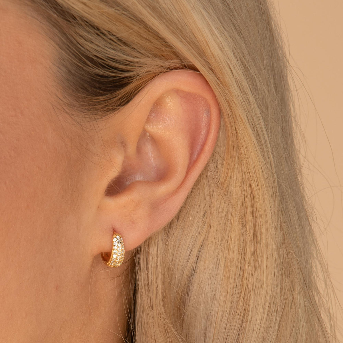 Sapphire Thick Dome Huggie Earrings