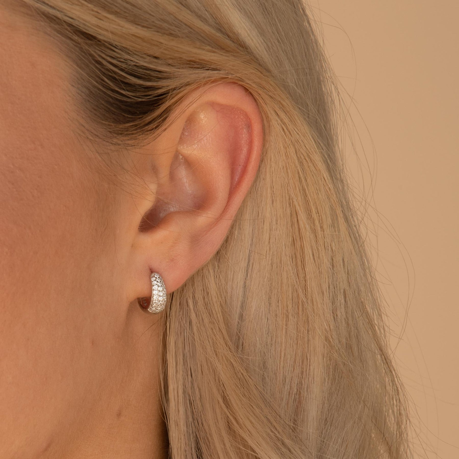 Sapphire Thick Dome Huggie Earrings