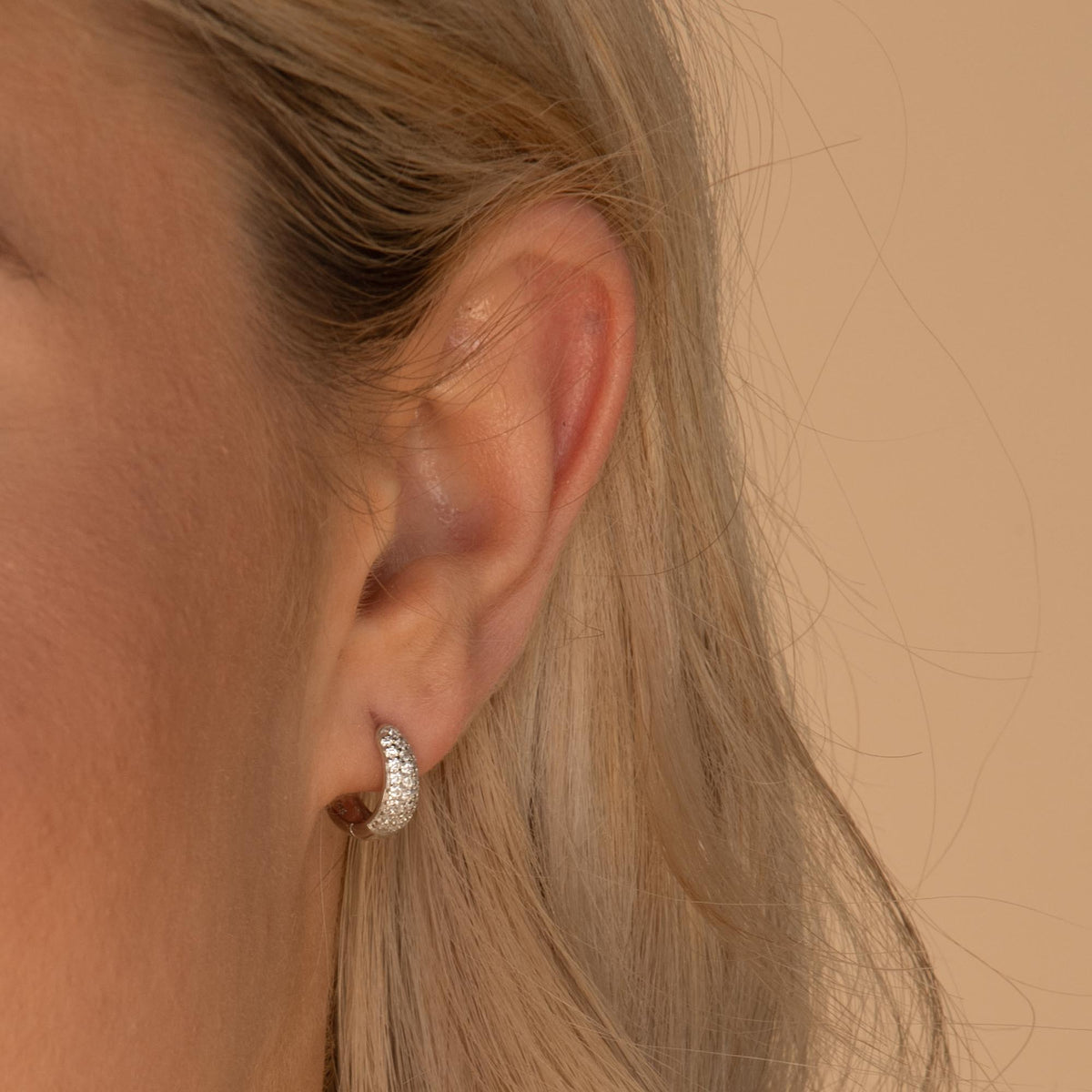Sapphire Thick Dome Huggie Earrings