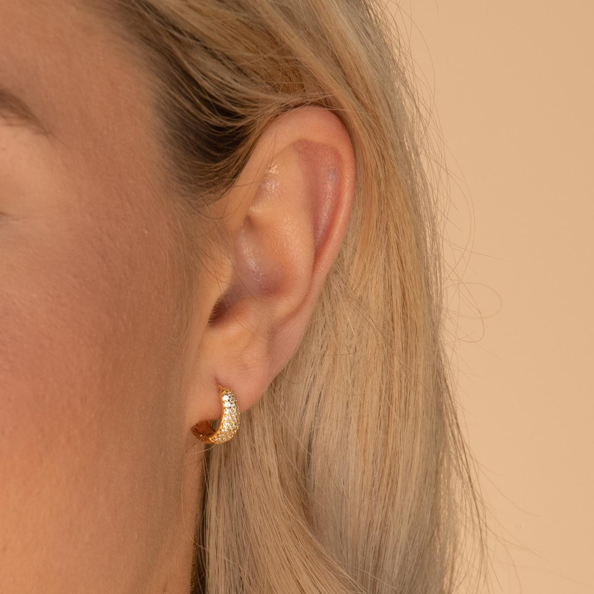 Sapphire Thick Dome Huggie Earrings