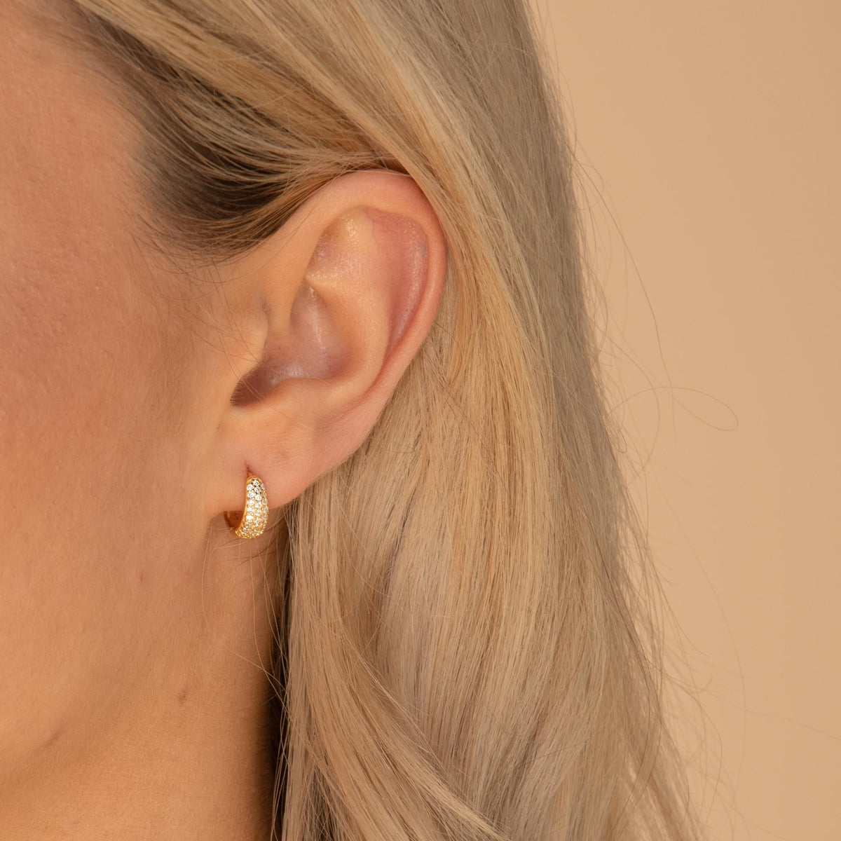 Sapphire Thick Dome Huggie Earrings