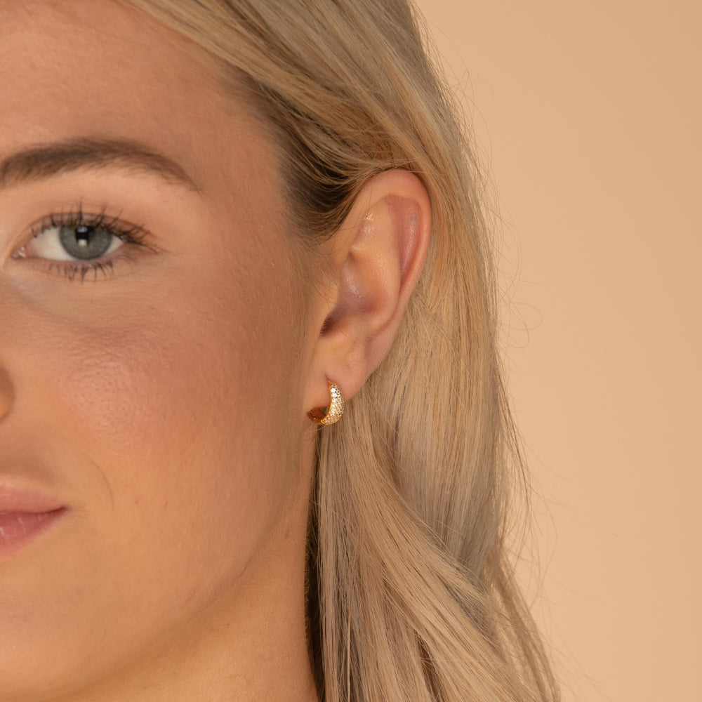 Sapphire Thick Dome Huggie Earrings