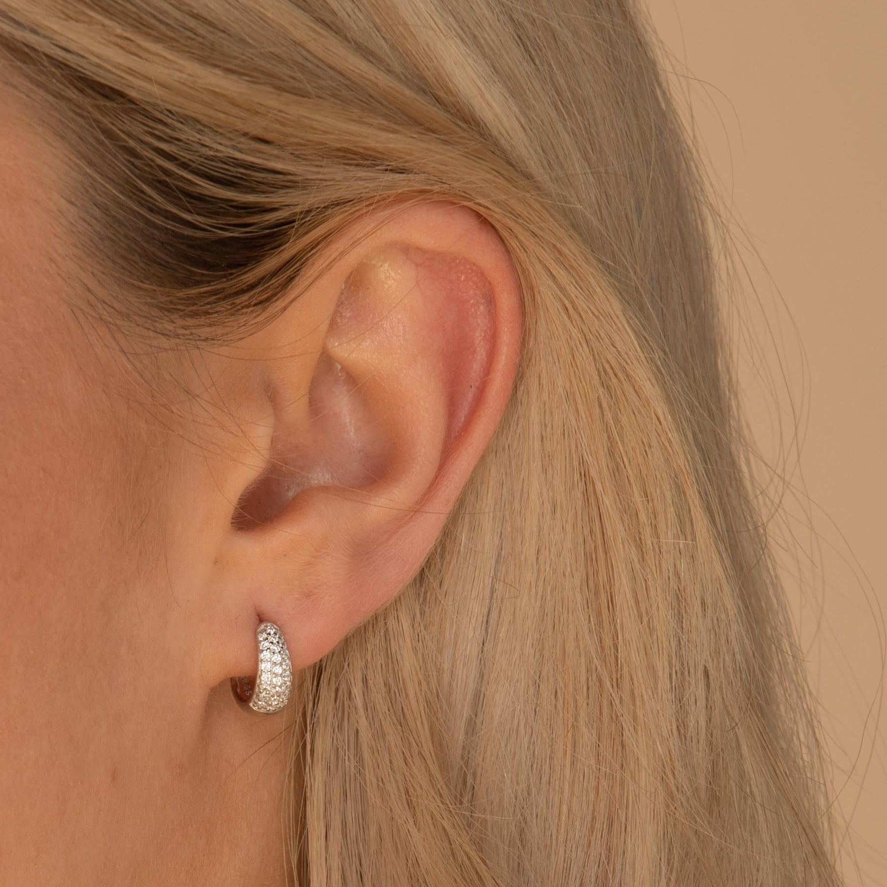 Sapphire Thick Dome Huggie Earrings