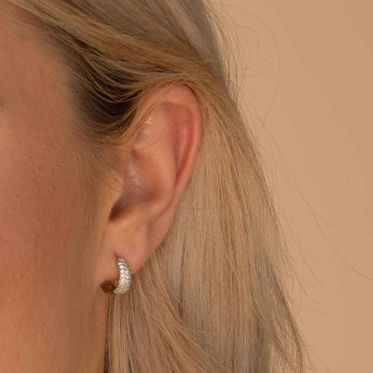Sapphire Thick Dome Huggie Earrings