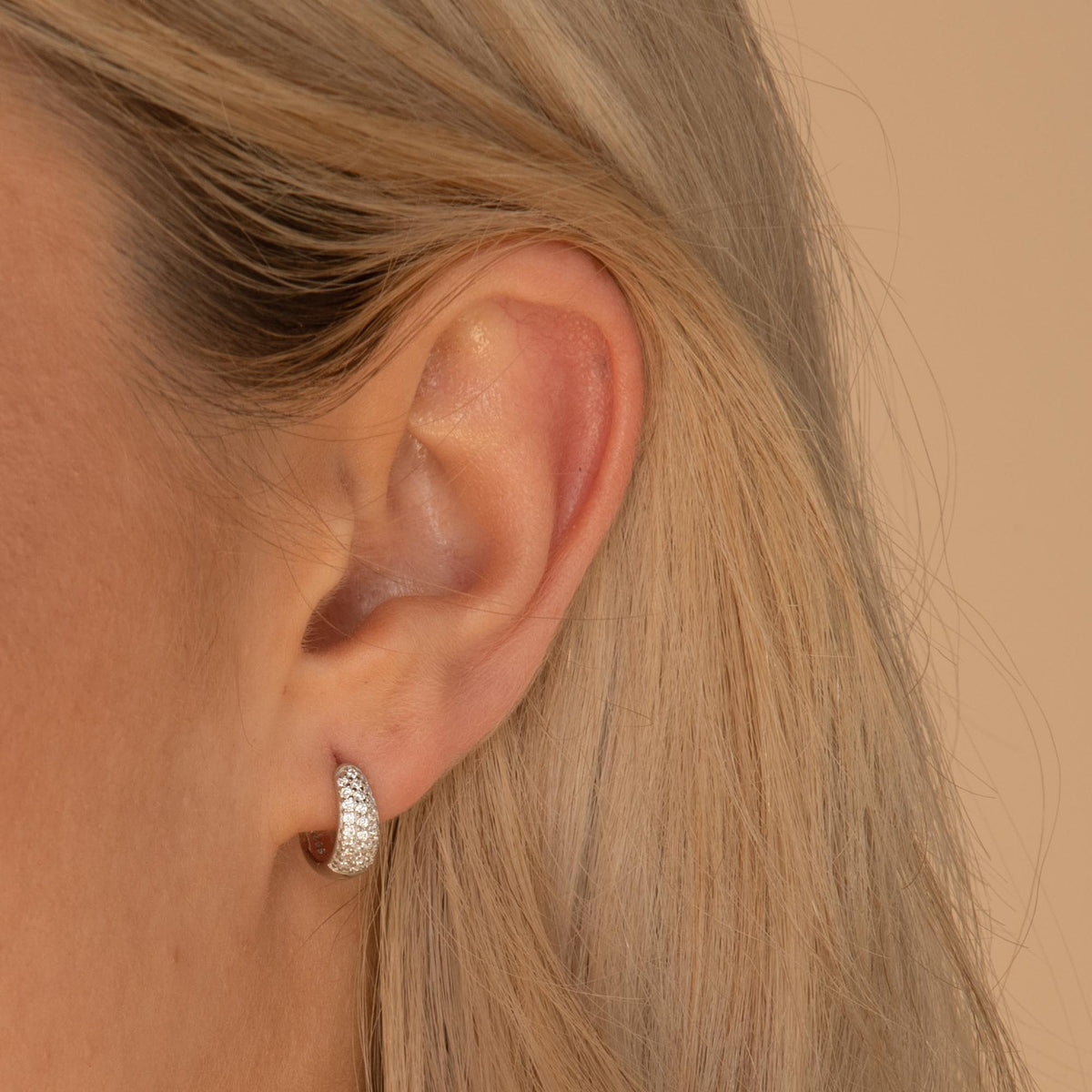 Sapphire Thick Dome Huggie Earrings