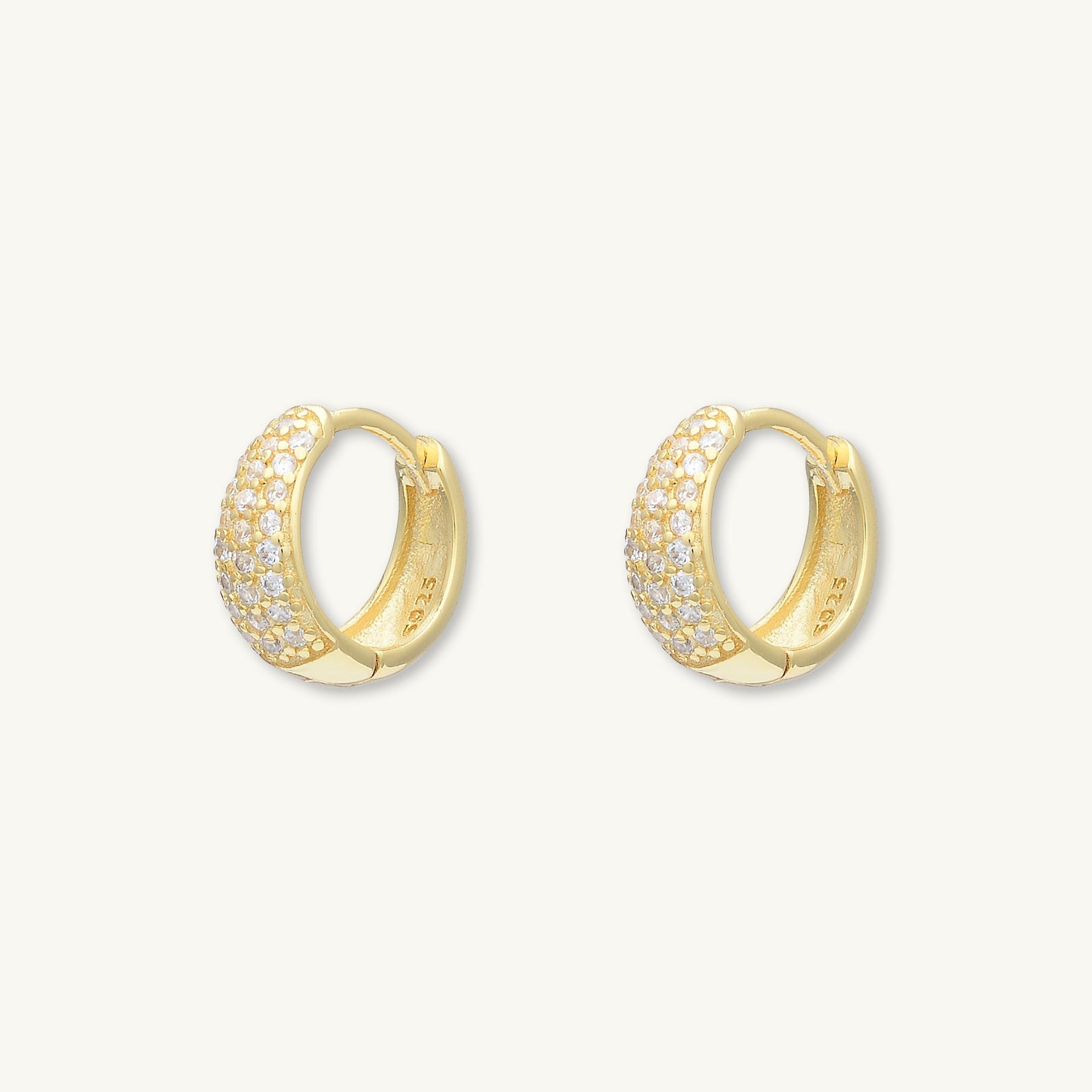 Sapphire Thick Dome Huggie Earrings