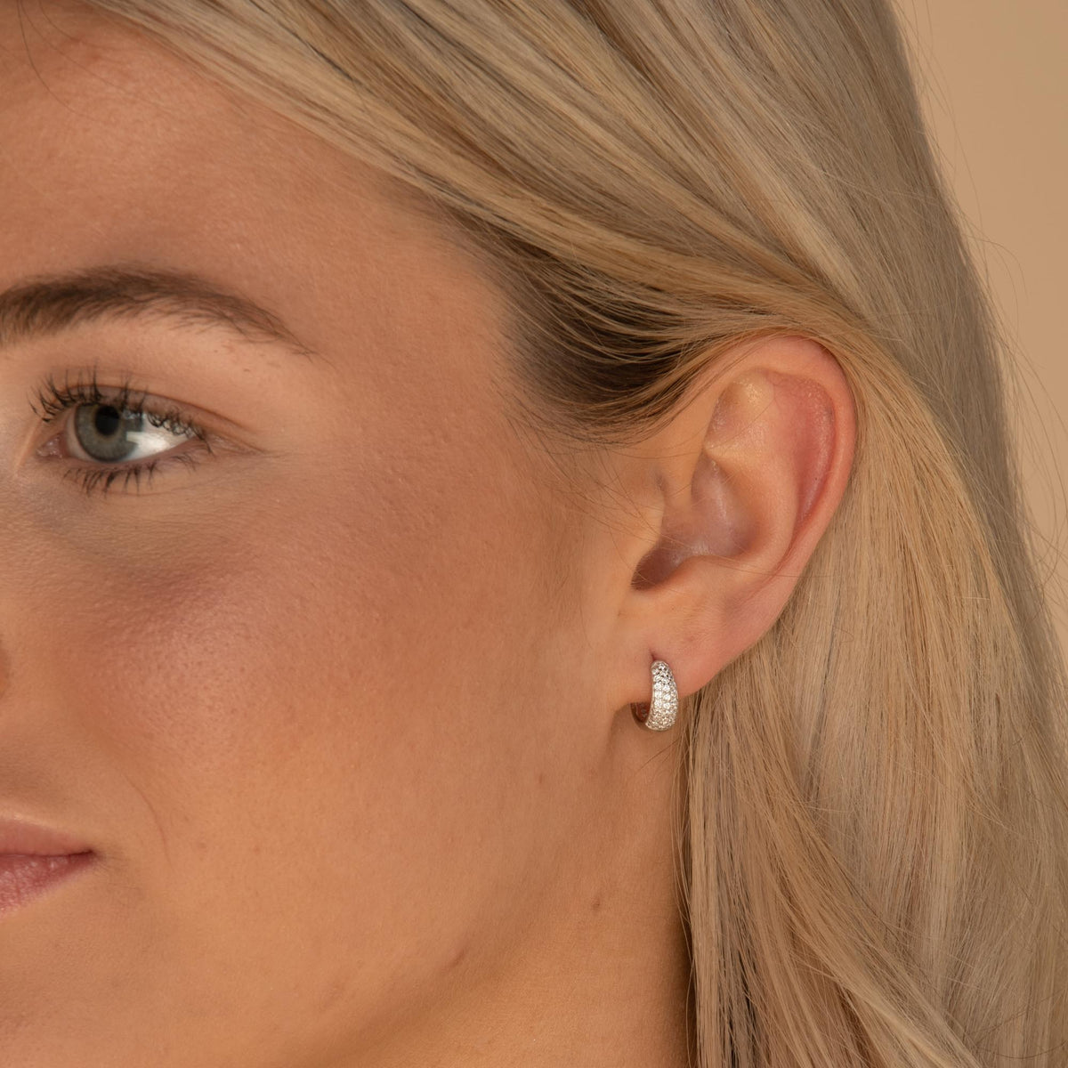 Sapphire Thick Dome Huggie Earrings