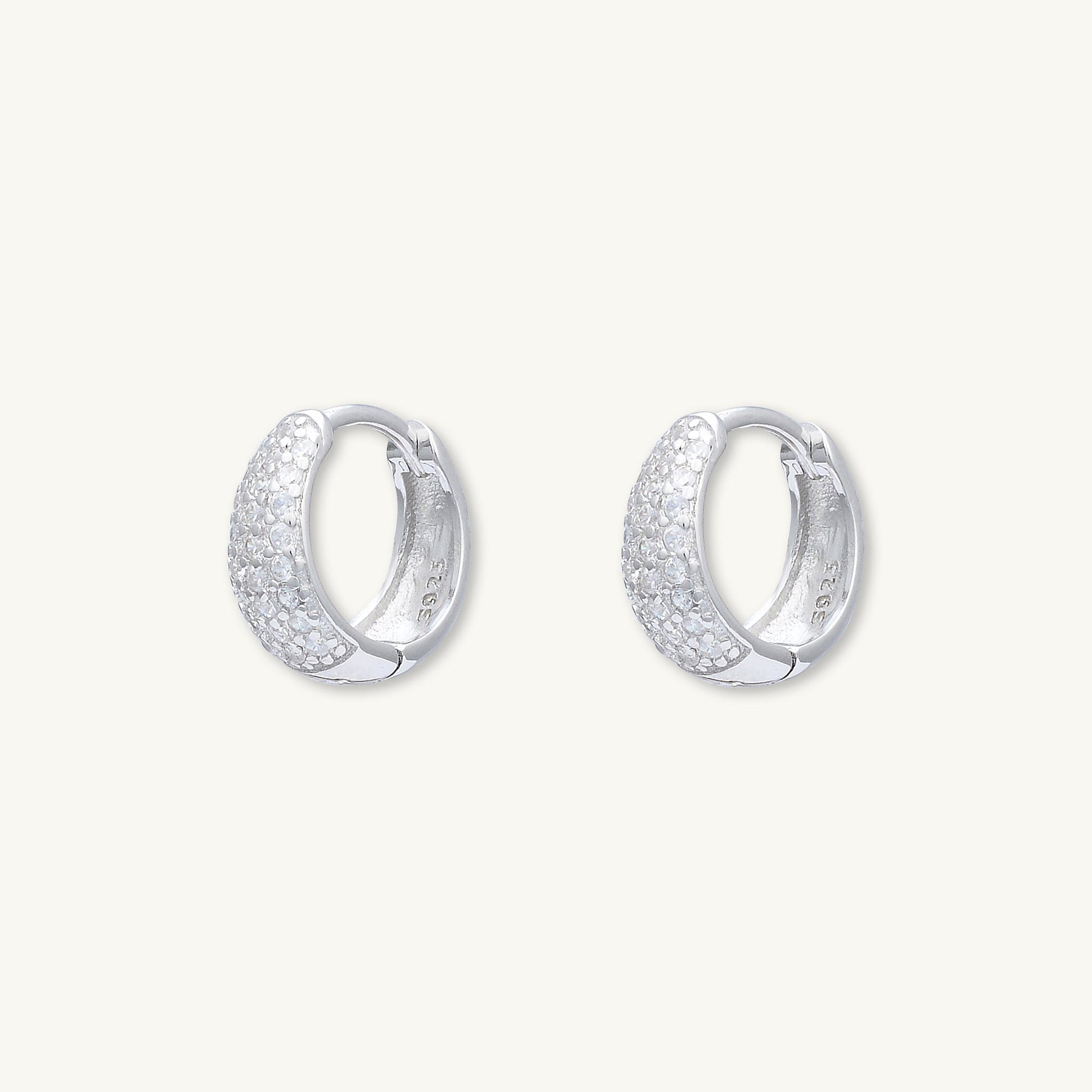 Sapphire Thick Dome Huggie Earrings