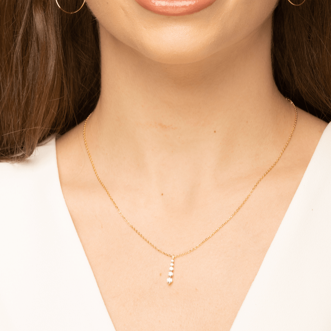 Sapphire Vertical Drop Necklace