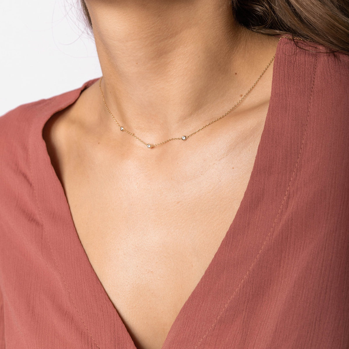 Satellite Sapphire Station Chain Necklace