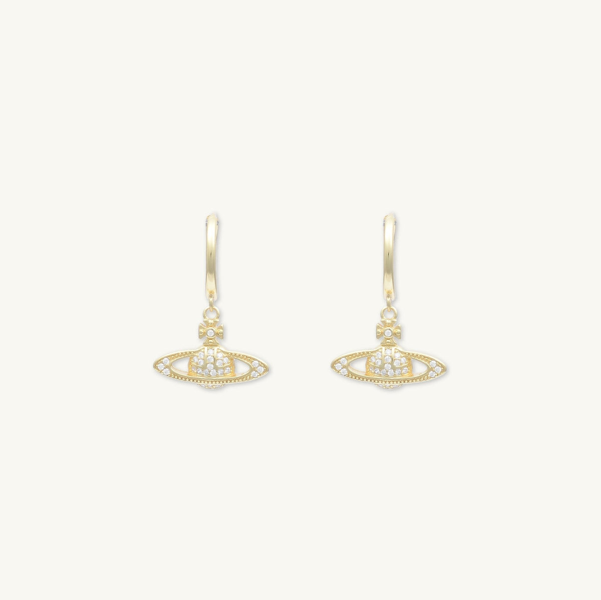 Saturn Planet Huggie Earrings