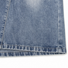 Saviera – Asymmetric Layered Denim Maxi Skirt with High Front Slit