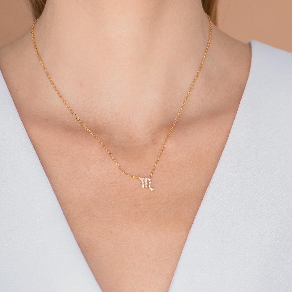 Scorpio Sapphire Charm Zodiac Star Sign Necklace