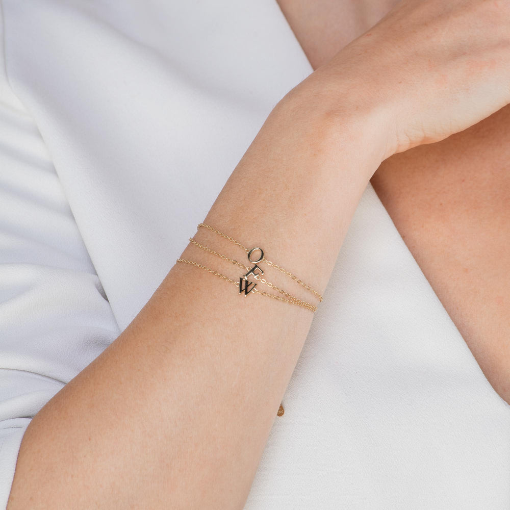 Script Letter Initial Bracelet