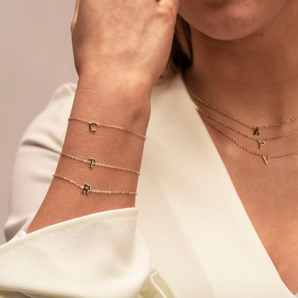 Script Letter Initial Bracelet
