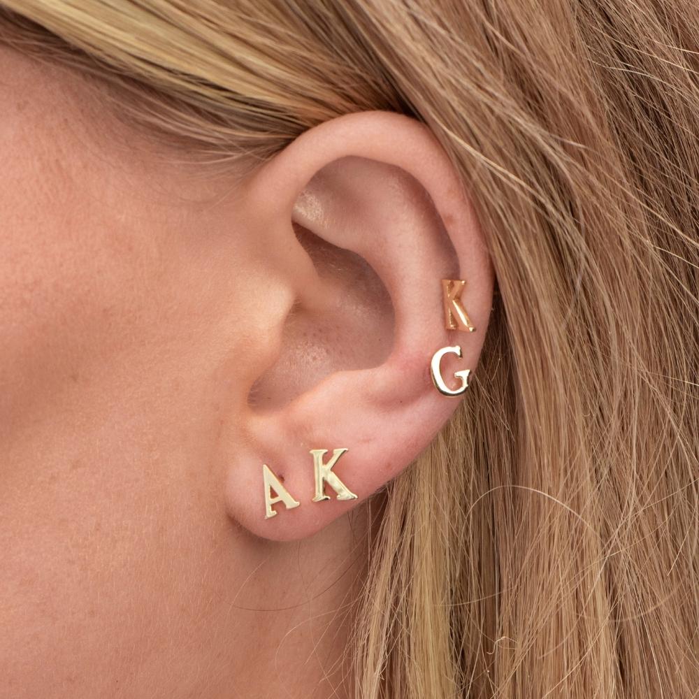 Script Letter Initial Earrings