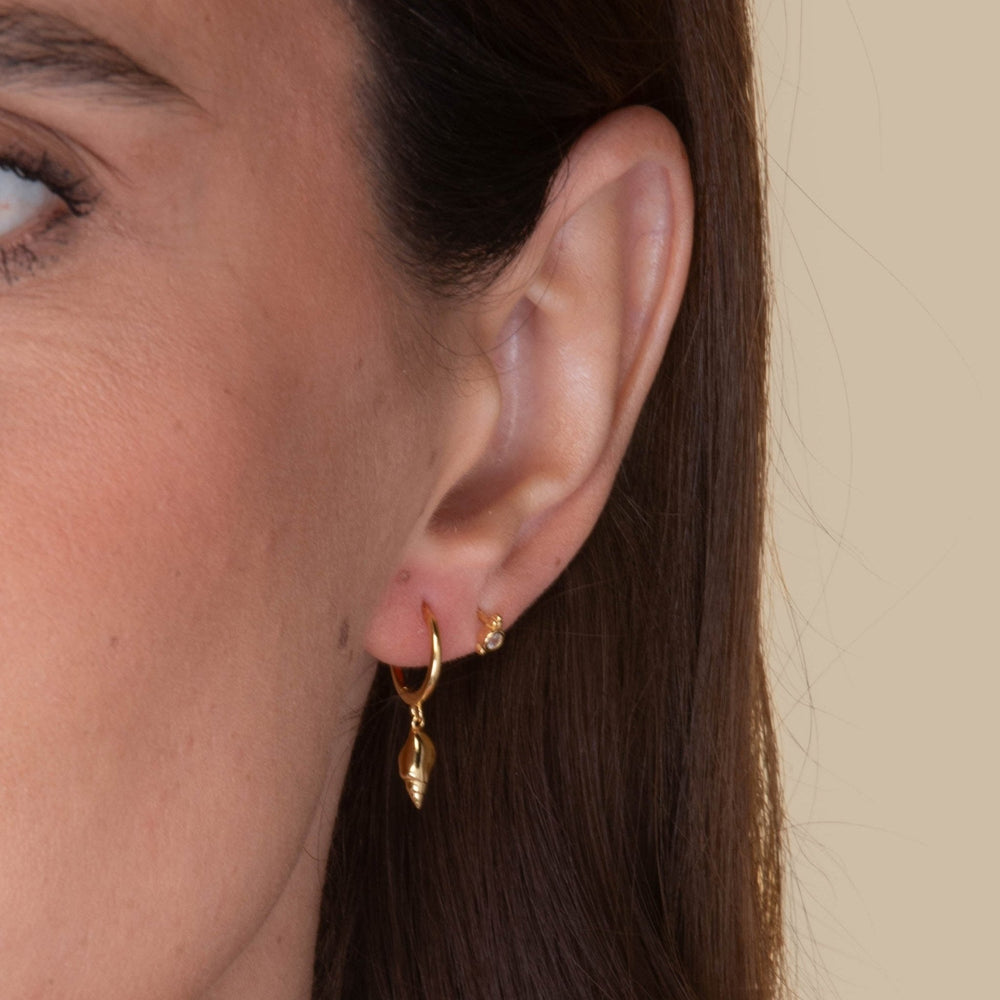 Shell Huggie Hoop Earrings