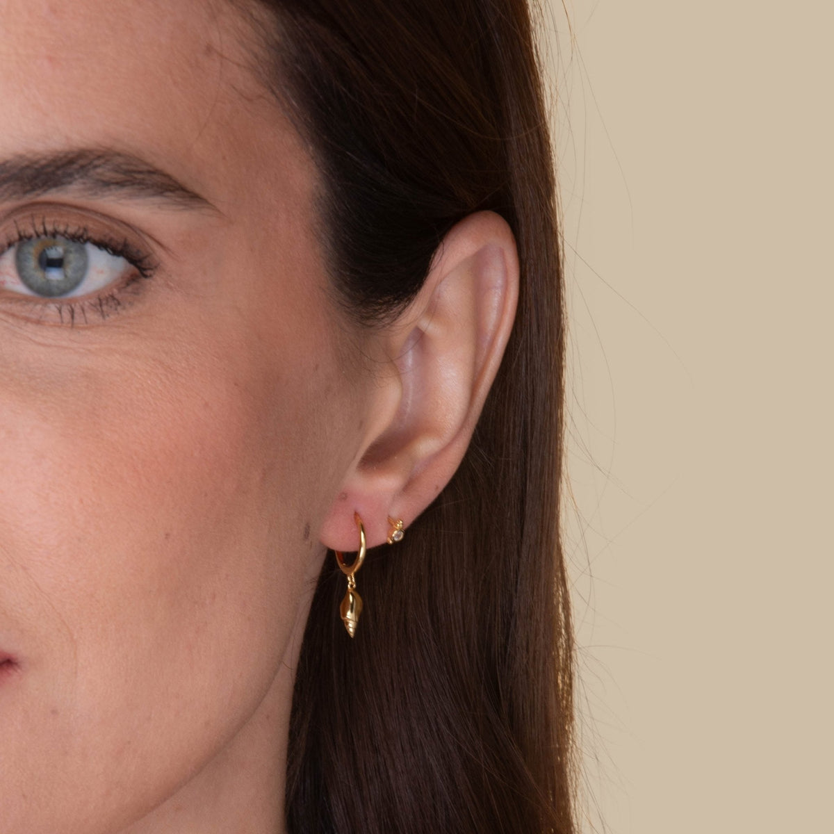 Shell Huggie Hoop Earrings