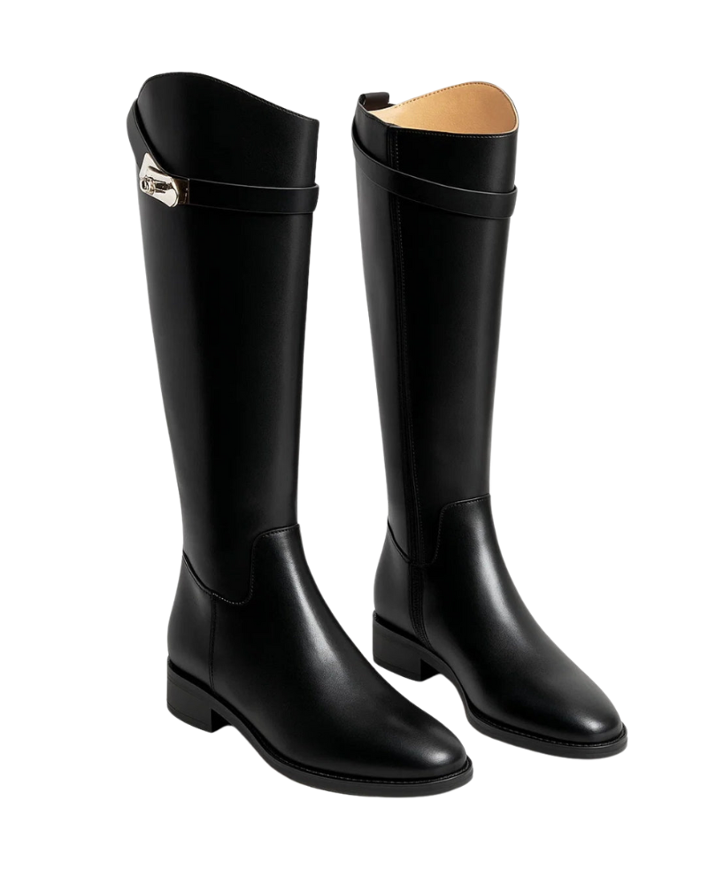 Kyrie Women's Boots Below the Knee – Simple Design, Low Heel Comfort & Elegant Style