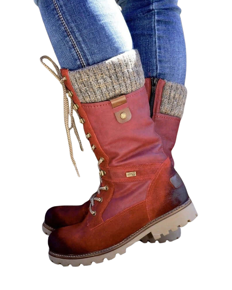 Gretta Women's Winter Boots – Warm Waterproof Non-Slip Boots with Laces