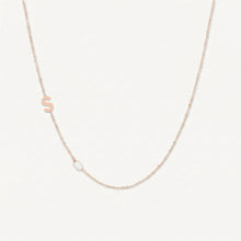 Sideways A-Z Initial Letter Freshwater Pearl Necklace