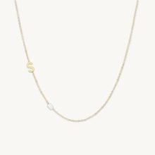 Sideways A-Z Initial Letter Freshwater Pearl Necklace