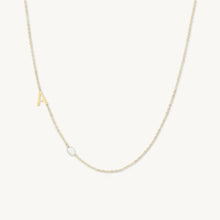 Sideways A-Z Initial Letter Freshwater Pearl Necklace