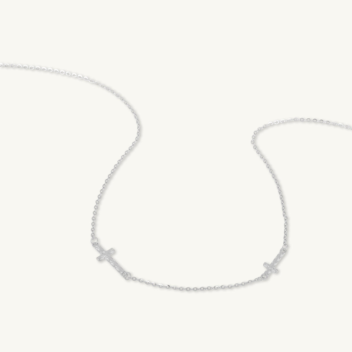Sideways Double Cross Necklace