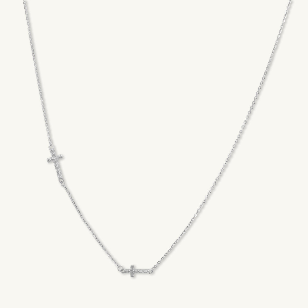 Sideways Double Cross Necklace