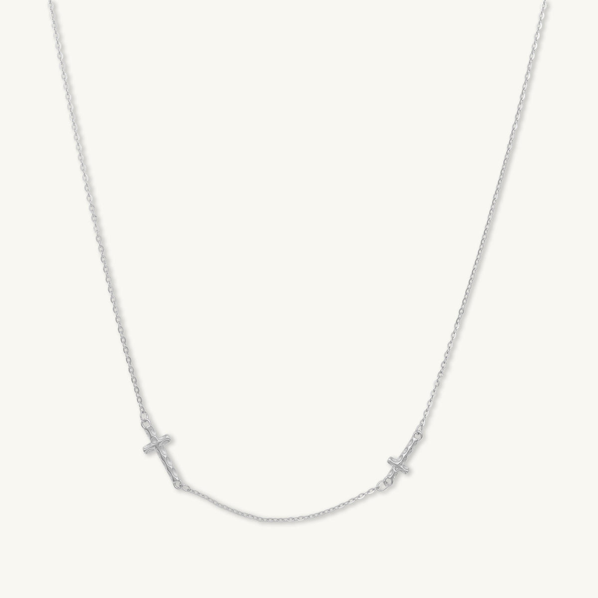 Sideways Double Cross Necklace