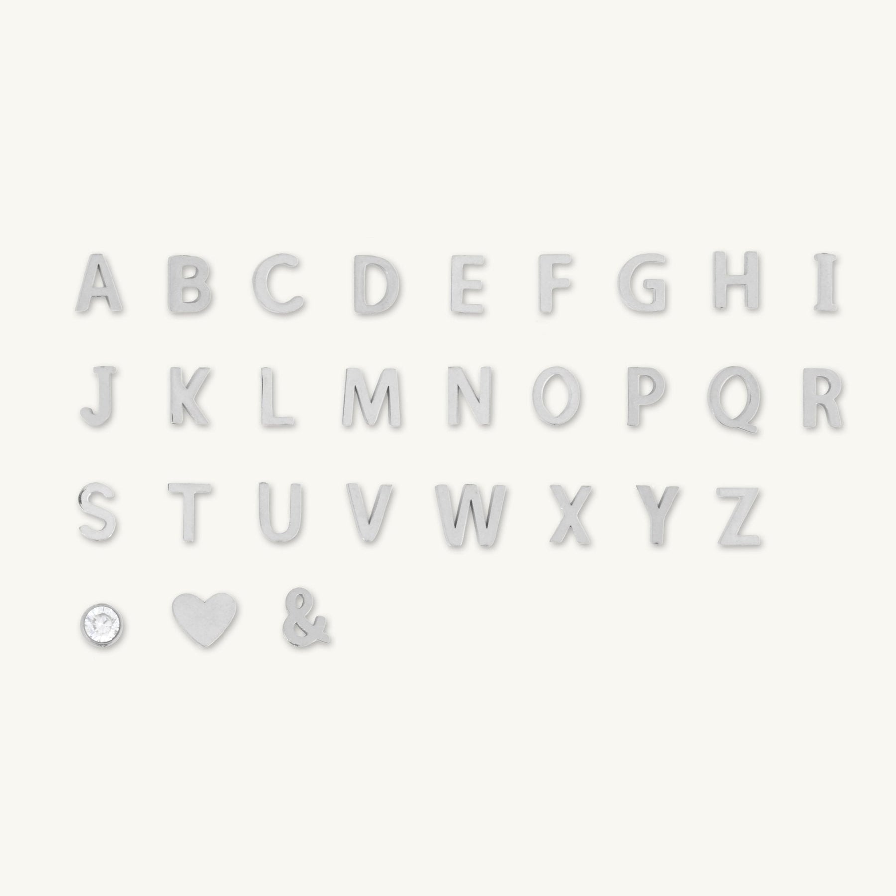 Sideways Initial Letter Solid Heart Necklace