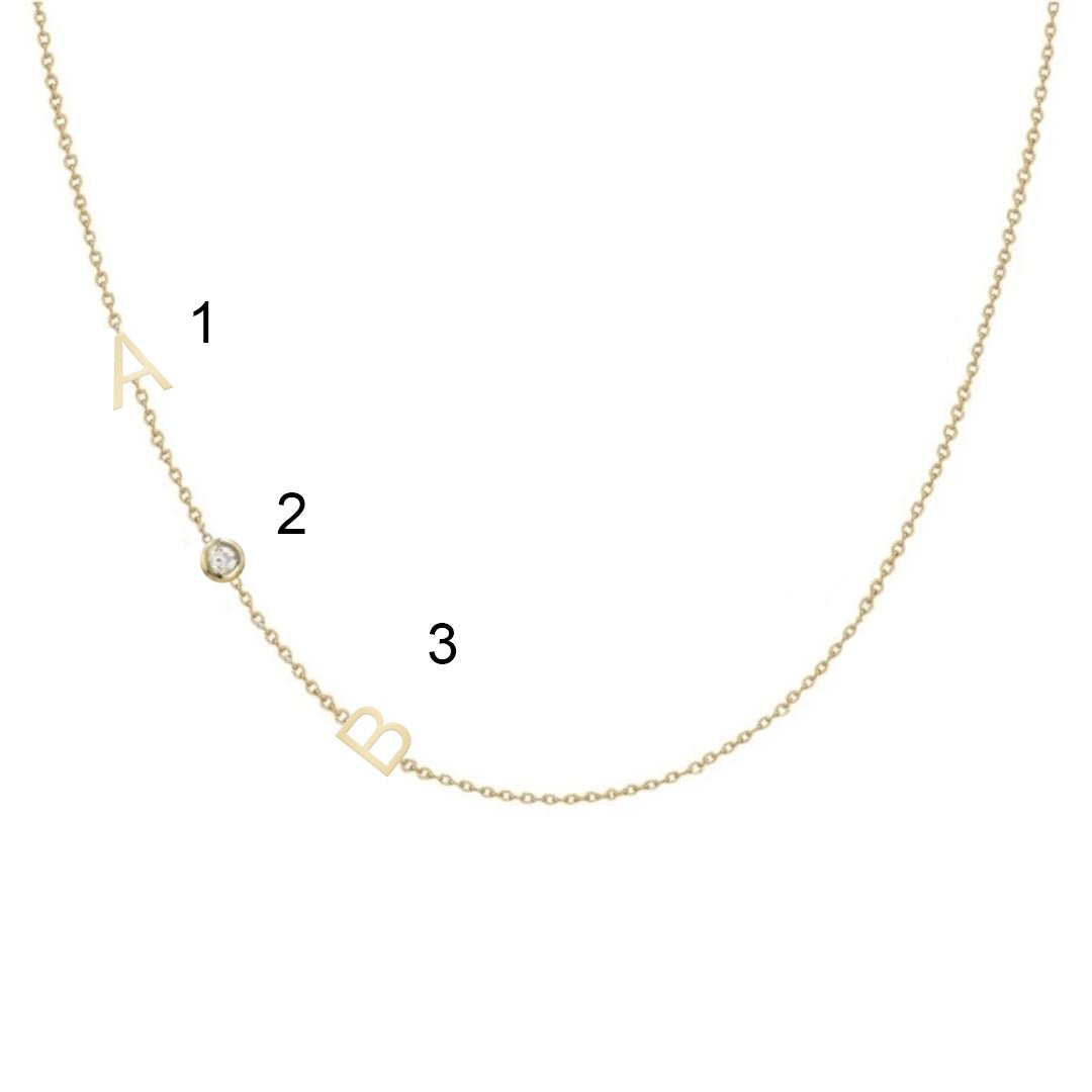 Sideways Pave Letter Necklace