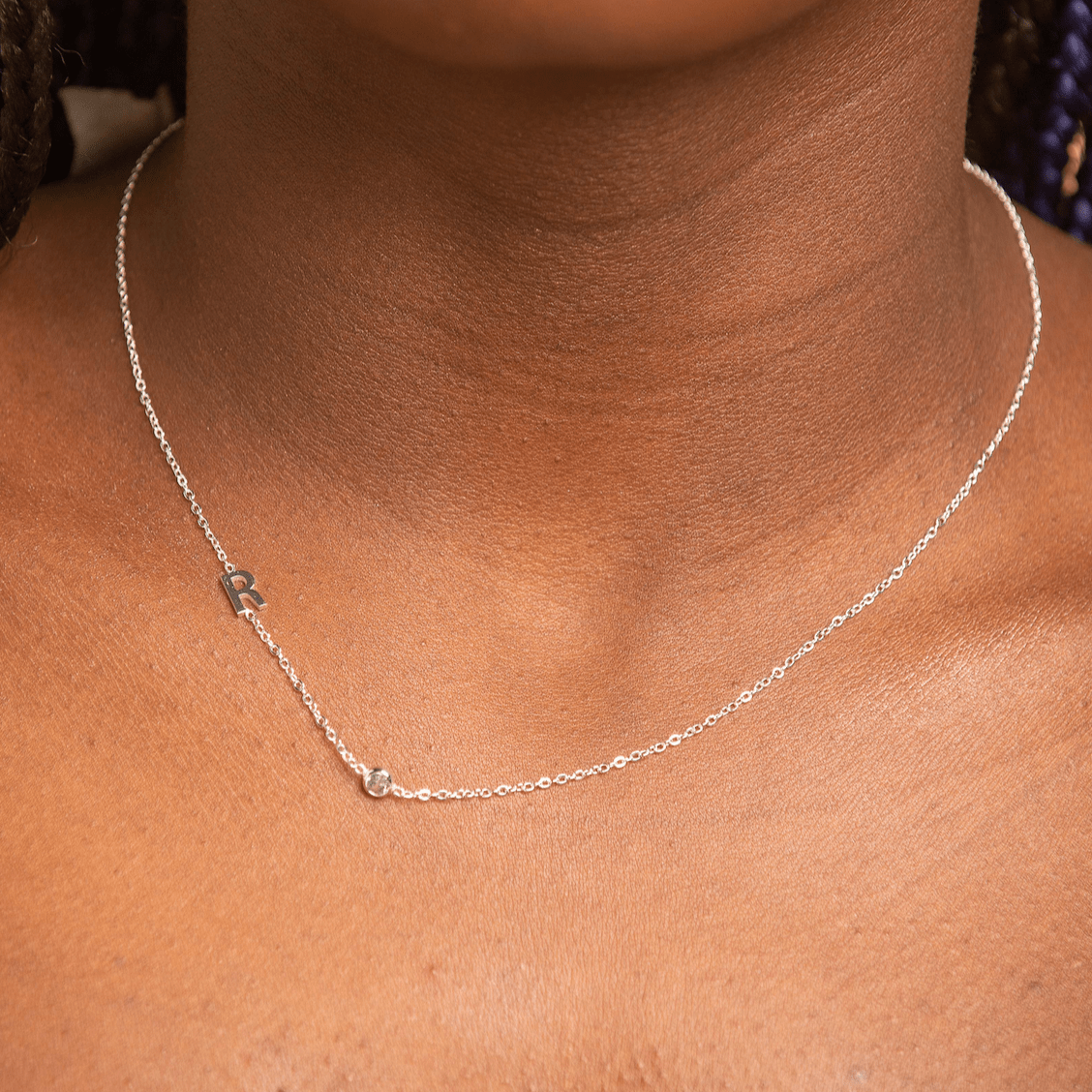 Sideways Pave Letter Necklace