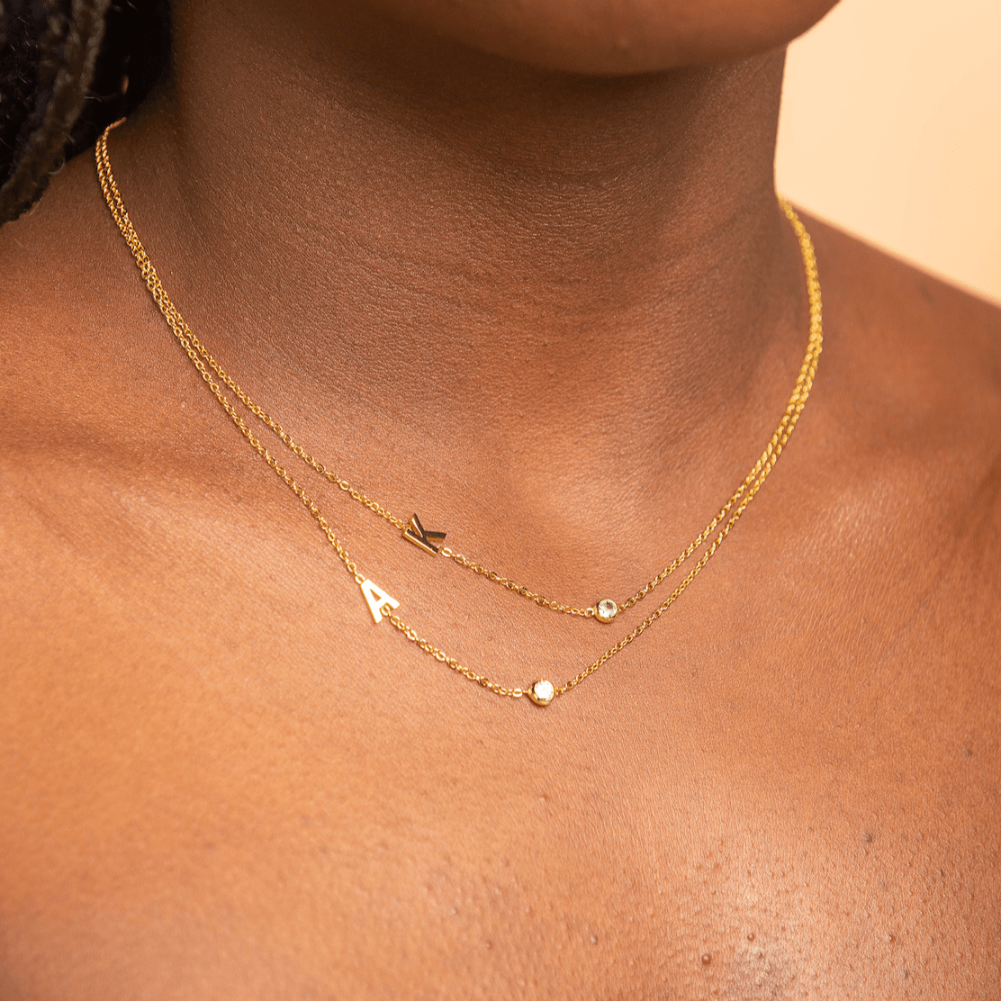 Sideways Pave Letter Necklace